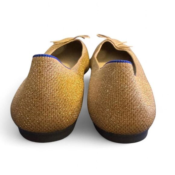 Rothy’s Women’s Size 12 Ballet Flats Metallic Gold Round Toe Eco Knit Shoes - Picture 5 of 8